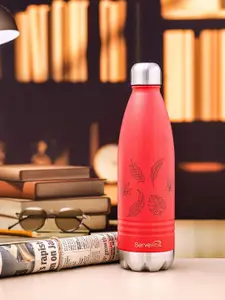 Servewell Indus Red Vacuum Printed Water Bottle - 750 ML