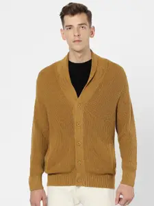 Celio Self Design Cable Knit Cotton Cardigan Sweater