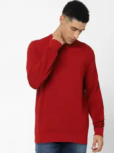 Celio Self Design Round Neck Cotton Pullover