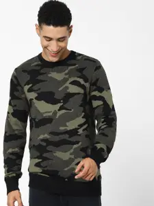 Celio Camouflage Printed Cotton Pullover