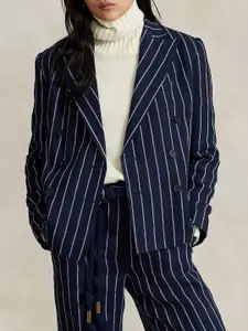 Polo Ralph Lauren Striped Notched Lapel Double-Breasted Blazer