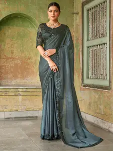 Zeel Clothing Embellished Satin Saree