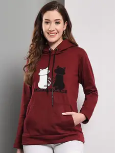 Funday Fashion Graphic Printed Hooded Fleece Sweatshirt