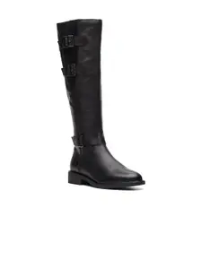 Clarks Women High Top Block-Heel Cowboy Boots With Buckle Detail