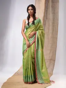 Charukriti Ethnic Motifs Woven Design Zari Tissue Saree