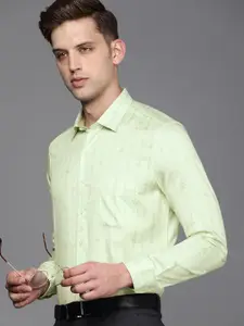 Louis Philippe Pure Cotton Ethnic Motifs Printed Slim Fit Formal Shirt