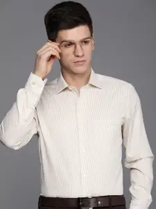 Louis Philippe Permapress Classic Fit Checked Pure Cotton Wrinkle Free Formal Shirt