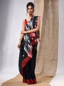 Charukriti Geometric Woven Design Kanta Work Pure Cotton Saree