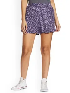 Sera Women Printed Mid-Rise Regular Shorts
