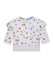 mothercare Girls Conversational Printed Cotton Sweatshirt
