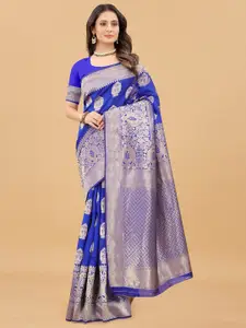 Hinayat Fashion Ethnic Motifs Zari Silk Blend Kanjeevaram Saree