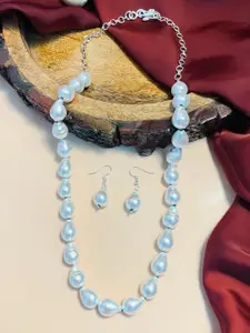 ABDESIGNS Silver Plated Pearl Necklace