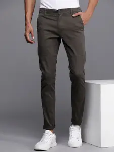 WROGN Men Grey Slim Fit Chinos Trousers