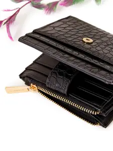 Accessorize London Women's black John Croc Cardholder Zip