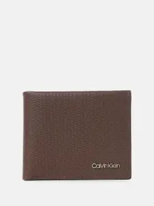 Calvin Klein Jeans Men Textured Leather Two Fold Wallet
