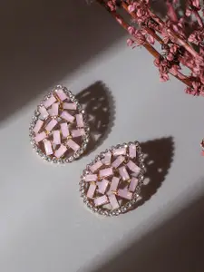 SOHI Gold-Plated Contemporary Stud Earrings