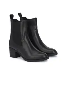 Delize Women Heeled Leather Mid-Top Regular Boots