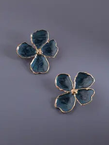 SOHI Gold-Plated Studs Earrings