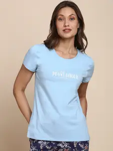 Van Heusen Typography Printed Cotton Lounge Tshirts