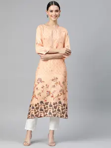 Readiprint Women Floral Printed Sequinned Kurta