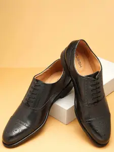 Ruosh Men Textured Leather Formal Brogues