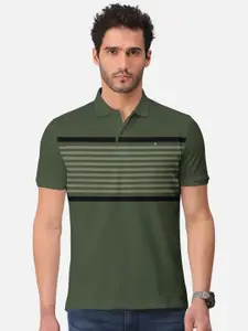 BULLMER Striped Cotton Polo Collar T-shirt