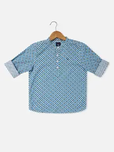 Allen Solly Junior Boys Geometric Printed Pure Cotton Casual Shirt