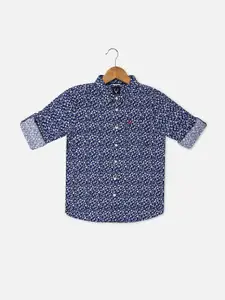 Allen Solly Junior Boys Slim Fit Geometric Printed Pure Cotton Casual Shirt