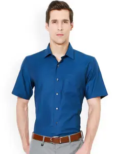 Van Heusen Men Blue Regular Fit Solid Formal Shirt