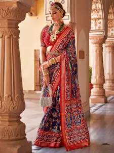 Anouk Ethnic Motifs Woven Design Zari Patola Saree
