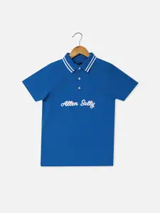 Allen Solly Junior Boys Typography Embroidered Polo Collar Pure Cotton T-shirt