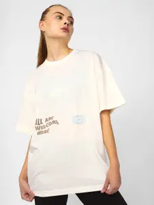 Reebok Printed Pure Cotton Oversized T-Shirt