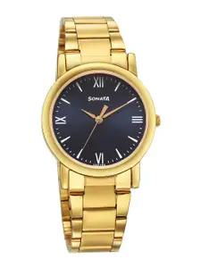 Sonata Men Stainless Steel Bracelet Style Straps Analogue Watch 7987YM14W