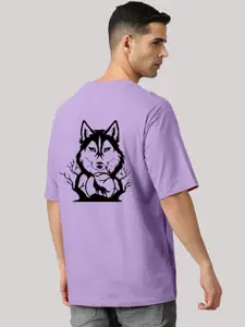 Elibolz Graphic Printed Drop Shoulder Sleeves Oversized Cotton T-Shirt