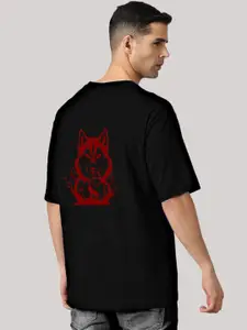 Elibolz Graphic Printed Drop Shoulder Sleeves Oversized Cotton T-Shirt