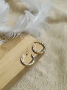Maansh Gold-Plated Contemporary Hoop Earrings