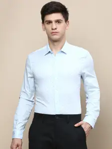 INVICTUS Polka Dot Printed Standard Slim Fit Opaque Cotton Twill Formal Shirt
