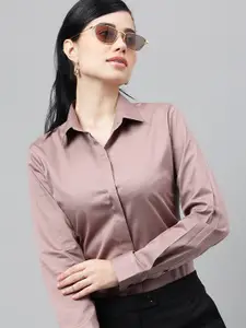 Hancock Smart Spread Collar Cotton Satin Formal Shirt