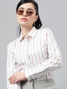 Hancock Smart Vertical Stripes Cotton Casual Shirt