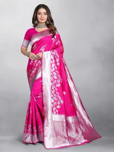 Hinayat Fashion Ethnic Motifs Woven Design Zari Banarasi Saree