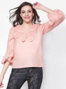 Sera Above The keyboard Collar Puff Sleeve Pure Cotton Regular Top