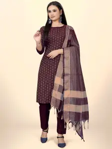 APNISHA Ethnic Motifs Woven Design Unstitched Dress Material