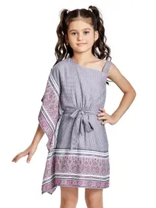 Peppermint Girls Ethnic Motifs Printed Flared Sleeves Fit & Flare Dress