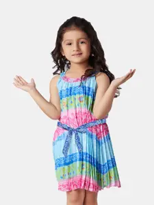 Peppermint Girls Candy Striped Tie-Up Detailed A-Line Dress