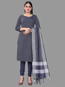 APNISHA Striped Unstitched Dress Material