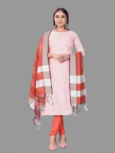 APNISHA Striped Unstitched Dress Material