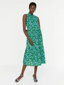 Trendyol Floral Printed A-Line Midi Dress