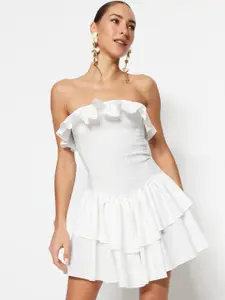 Trendyol Strapless Fit & Flare Mini Party Dress