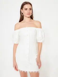 Trendyol Off-Shoulder Sheath Mini Dress