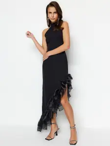 Trendyol Halter Neck Sleeveless Ruffles Maxi Dress